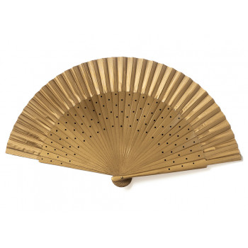 Abanico Lunares Dorado