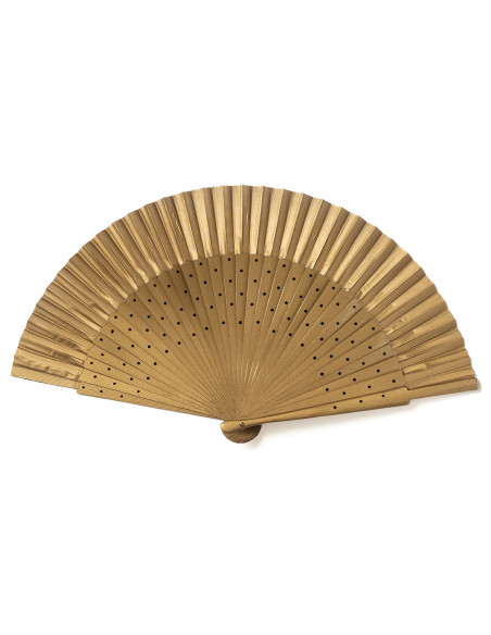 Abanico Lunares Dorado
