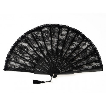 Abanico Encaje Prado Negro