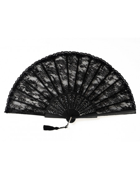 Abanico Encaje Prado Negro