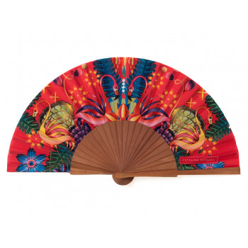 Abanico Flamingo Catalina Estrada Fuxia