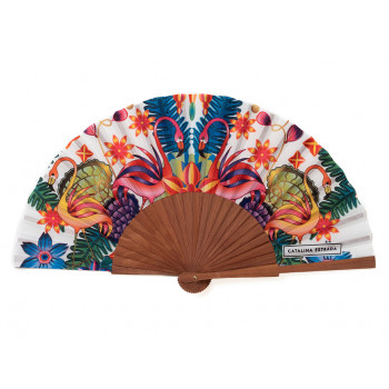 Abanico Flamingo Catalina Estrada Blanco