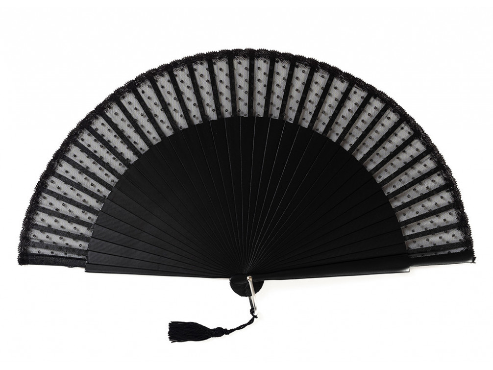 Abanico Nina Plumeti Negro