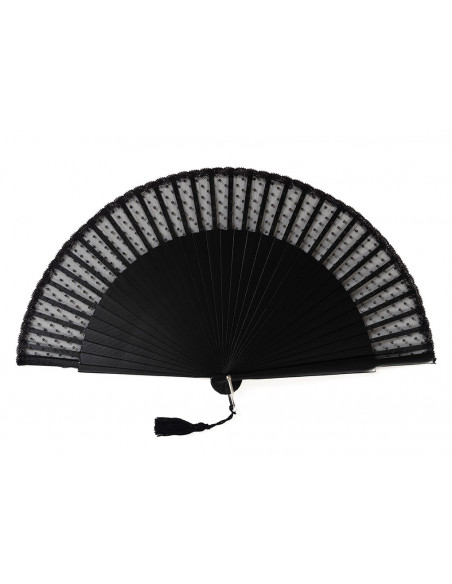 Abanico Nina Plumeti Negro