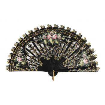 Abanico Baraja Malku Negro Mini