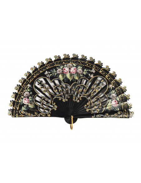 Abanico Baraja Malku Negro Mini