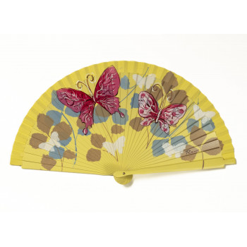 Abanico Mariposas Amarillo