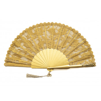 Abanico Mantilla Mostaza