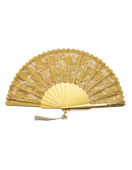 Abanico Mantilla Mostaza