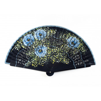 Abanico Mini Puntillismo Azul Marino