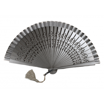 Abanico Nácar Plateado Mini