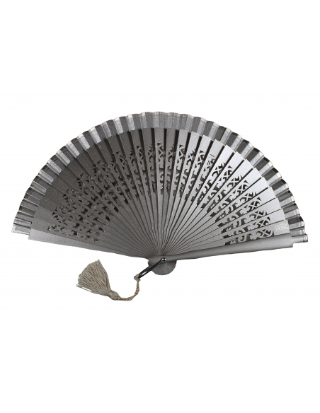 Abanico Nácar Plateado Mini