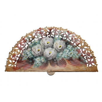Abanico Baraja Floral Aqua