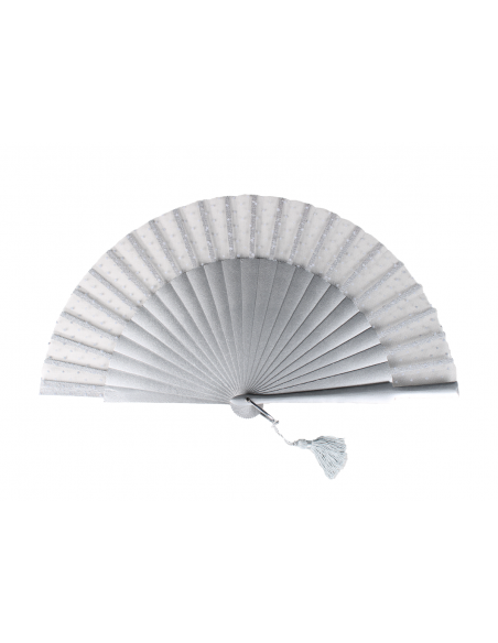 Abanico Ceremonia Plumeti Plata