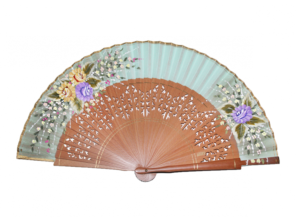 Abanico Abedul Floral Agua