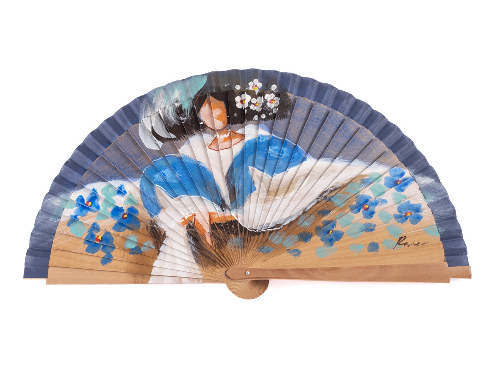 Abanico Menina Azul Mini