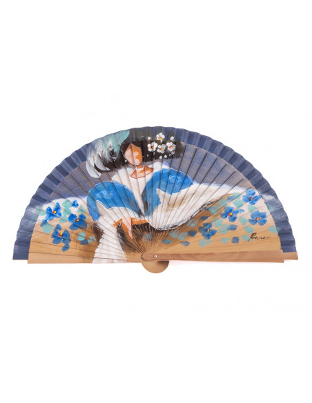 Abanico Menina Azul