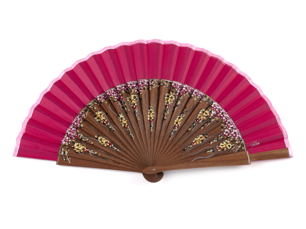 Abanico Contemporáneo Floral Rosa