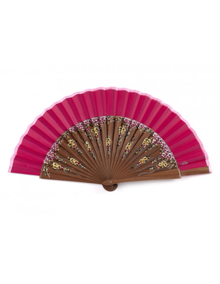 Abanico Contemporáneo Floral Rosa