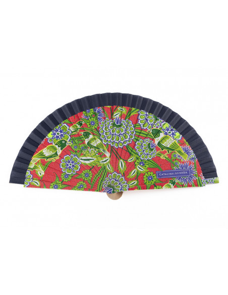 Abanico Hortensia Azul Marino