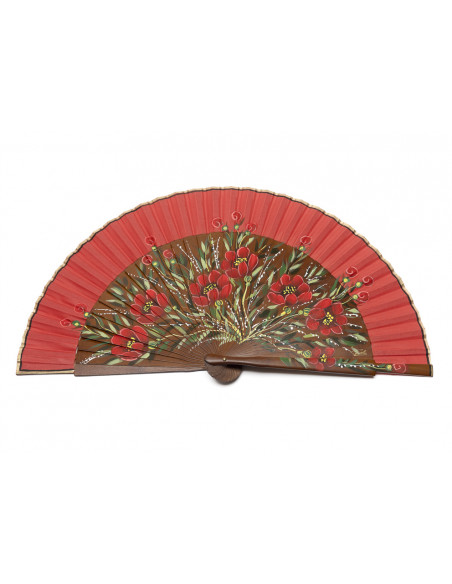 Abanico Amapolas Rojo