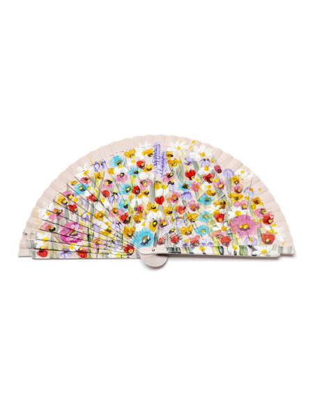 Abanico Margaritas Arcoíris