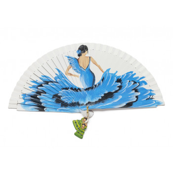Abanico Flamenca Cian