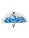 Abanico Flamenca Cian