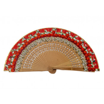 Abanico Calado Nogal Mini