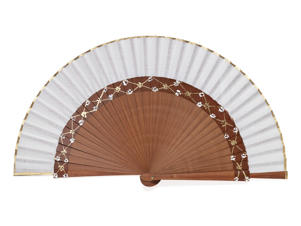Abanico Tira Florecillas Blanco