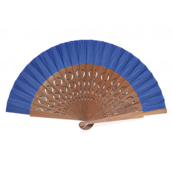 Abanico Calado Lunares Azul