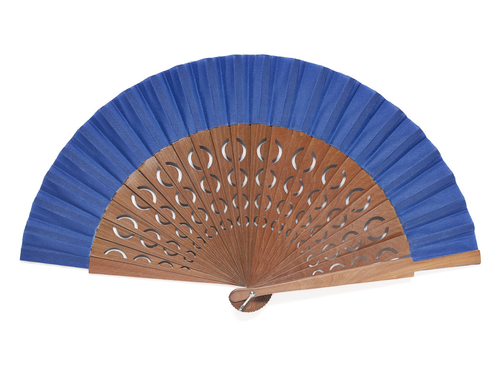 Abanico Calado Lunares Azul