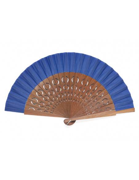 Abanico Calado Lunares Azul