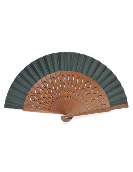 Abanico Calado Lunares Verde