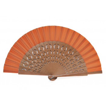 Abanico Calado Lunares Naranja