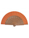 Abanico Calado Lunares Naranja