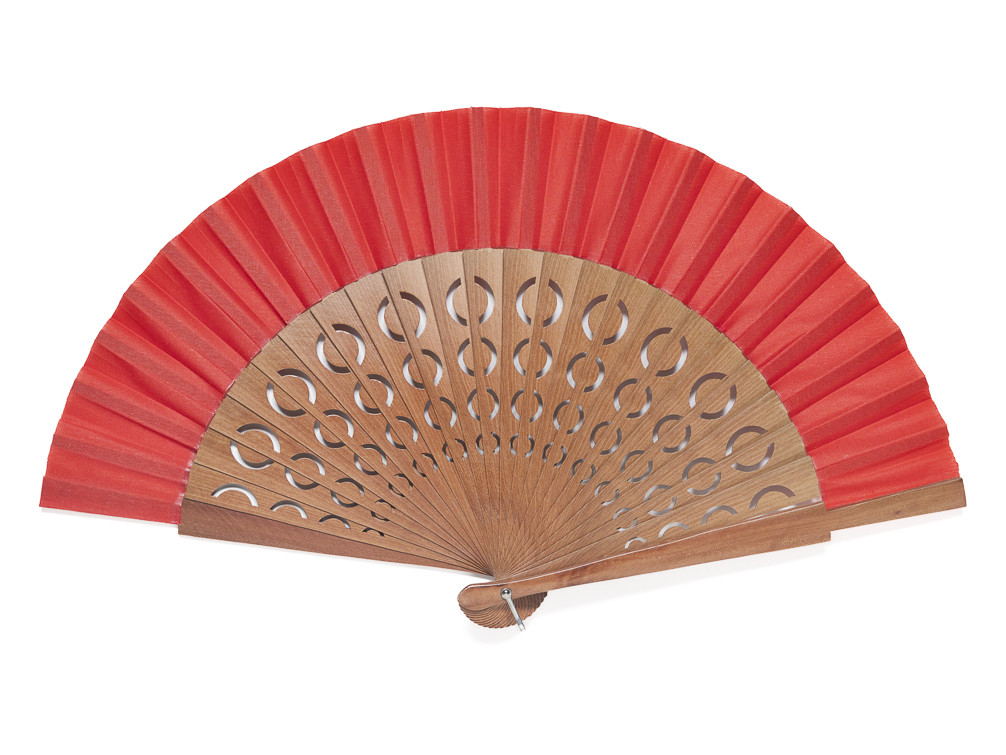 Abanico Calado Lunares Rojo
