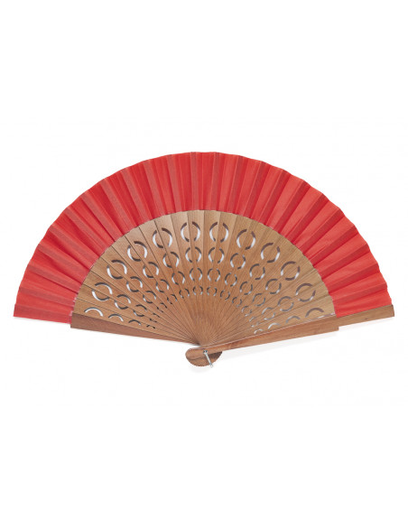 Abanico Calado Lunares Rojo