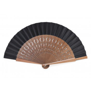 Abanico Calado Lunares Negro