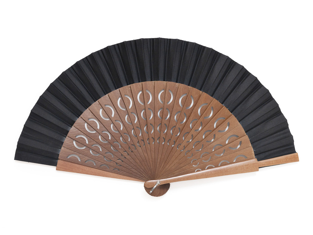 Abanico Calado Lunares Negro