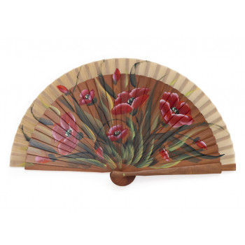 Abanico Abedul Amapolas Mini