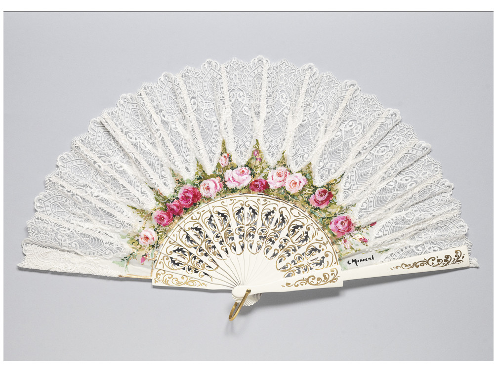 Abanico Rosal Encaje Danta