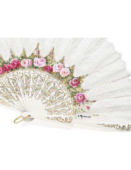 Abanico Rosal Encaje Danta