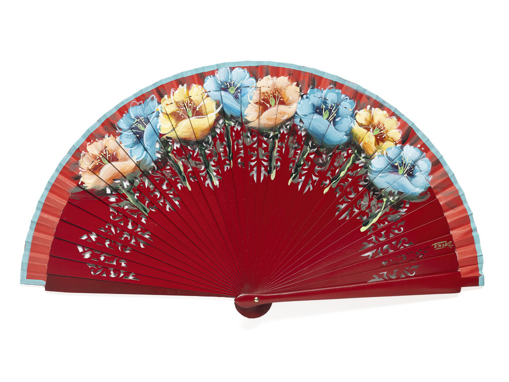 Abanico Flores Tricolor