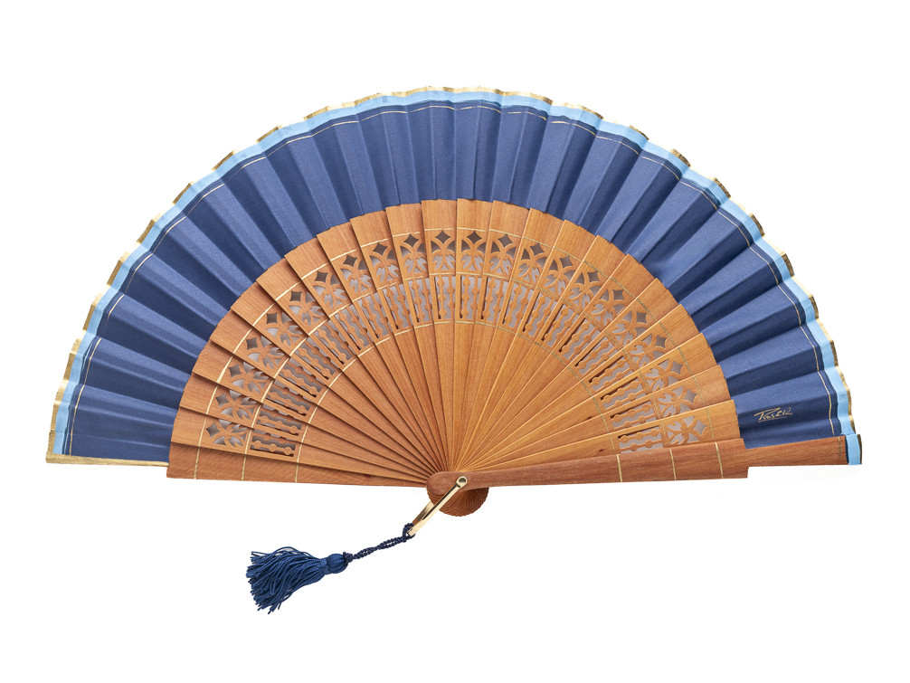 Abanico Liso Abedul Cobalto