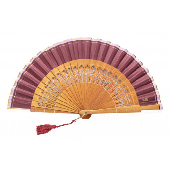 Abanico Abedul Liso Vino