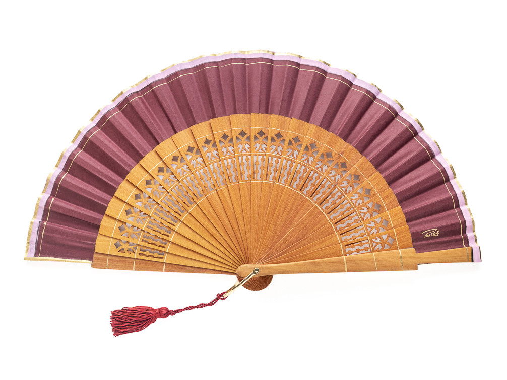 Abanico Abedul Liso Vino
