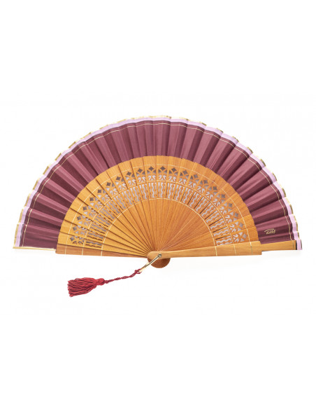 Abanico Abedul Liso Vino