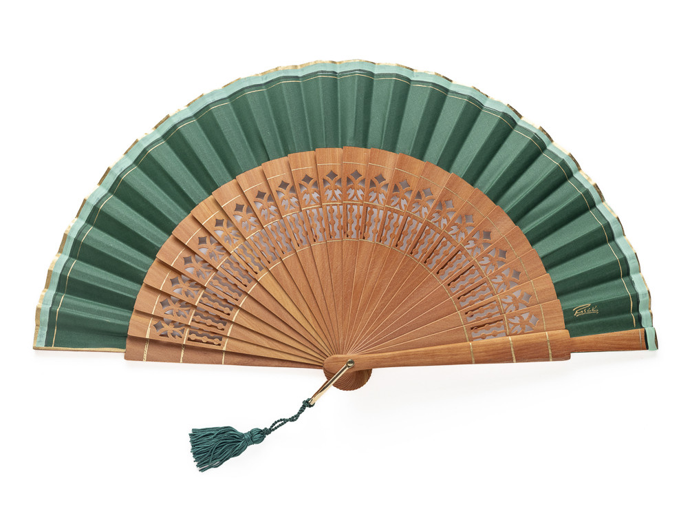 Abanico Abedul Liso Verde Pino