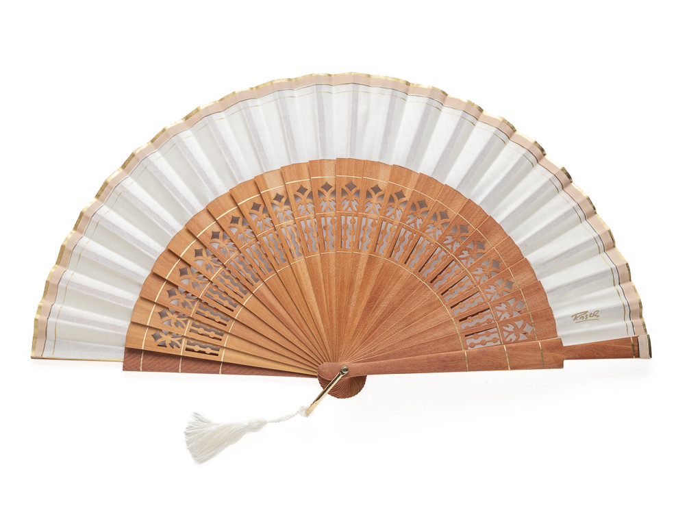 Abanico Abedul Liso Marfil